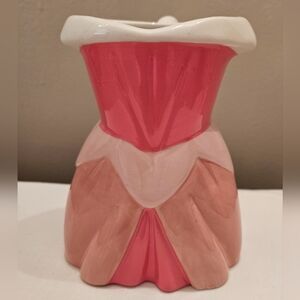 Disney Sleeping Beauty, Princess Aurora Pink and White Ceramic Dress Vase